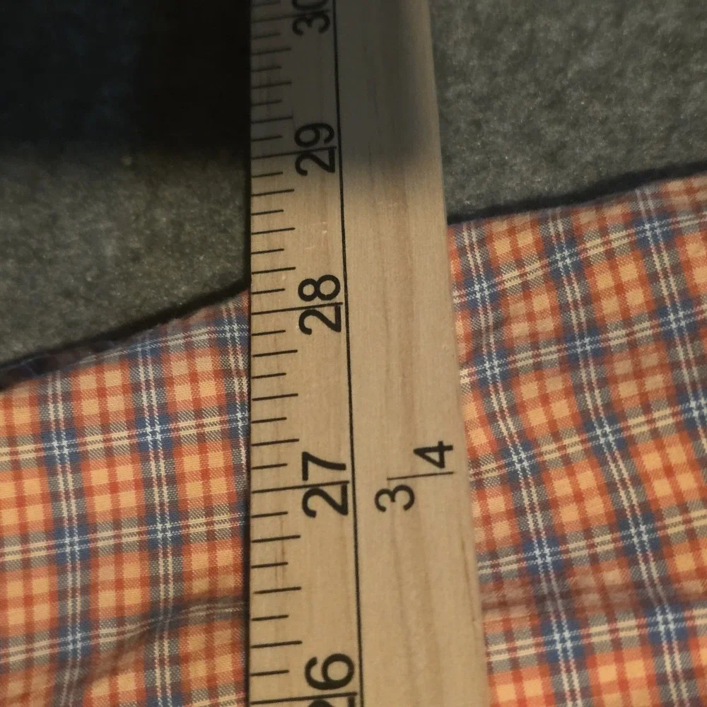 Banana Republic Men's L Orange Blue Plaid Long Sleeve Cotton Button-Down Shirt